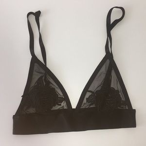 Urban Outfitters Black Rose Bralette